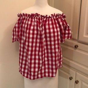 Cavalier Red White Checkered Blouse- Small